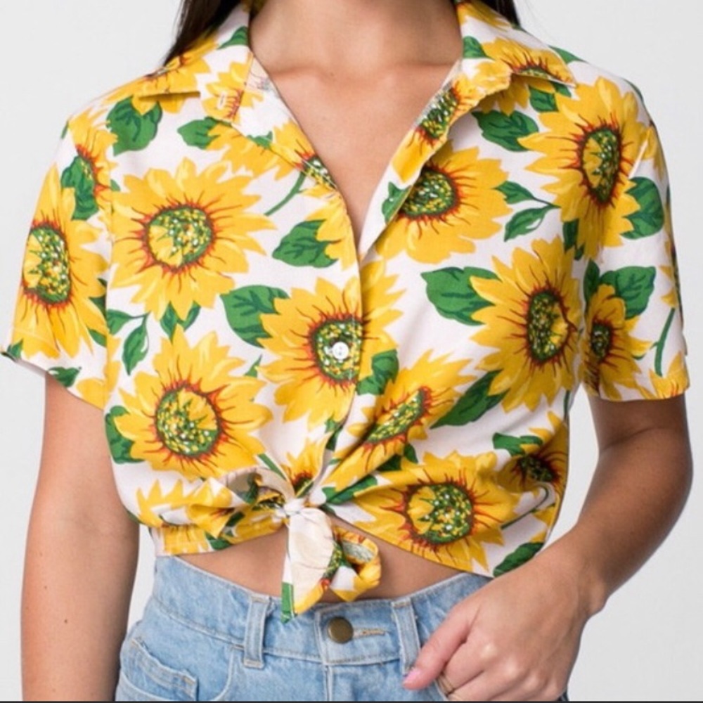 American Apparel Sunflower Tie Top 🌻